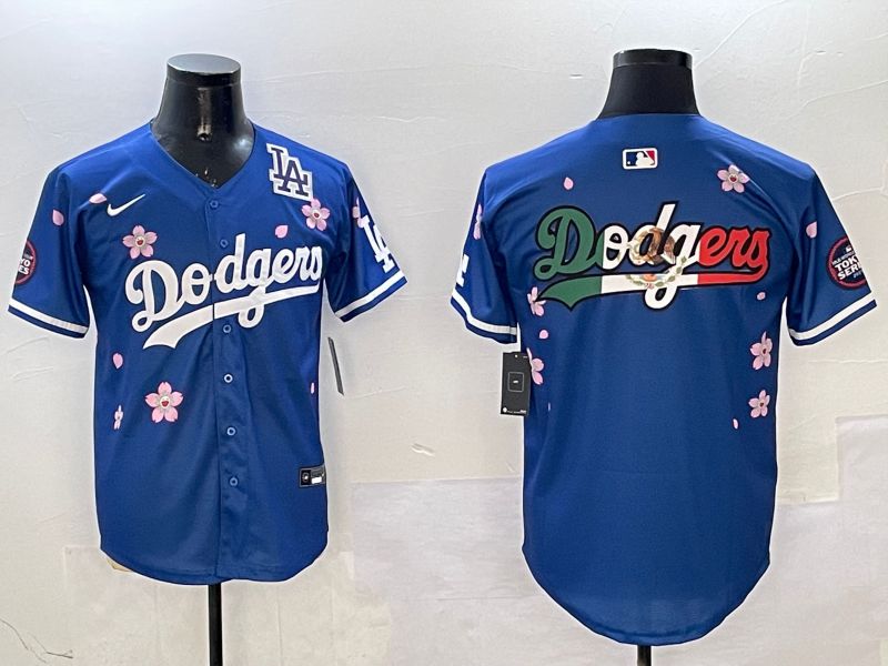 Men Los Angeles Dodgers Blank Blue Sakura Edition 2025 Nike MLB Jersey style 11->los angeles dodgers->MLB Jersey